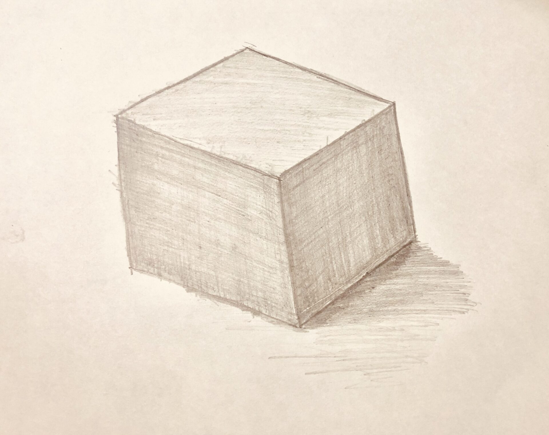 立方体　デッサン
