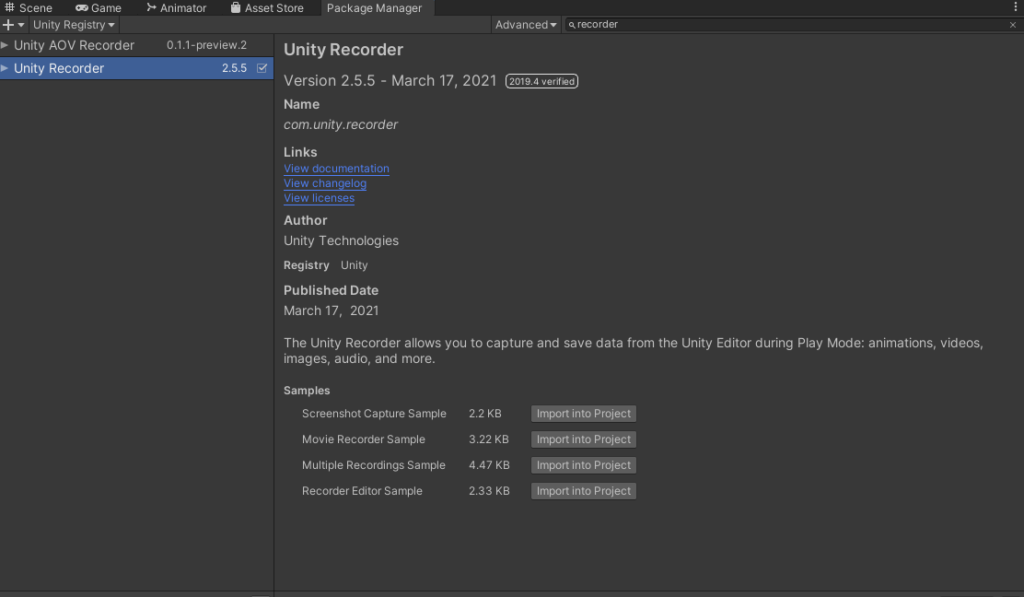 Unity Recoder