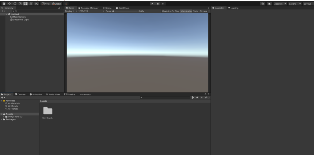 Unity　デフォルト画面